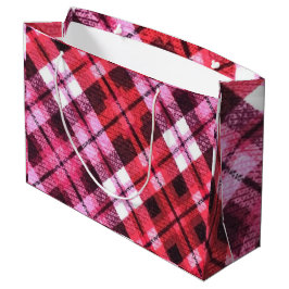 Sticka Play Tartan Check Rosa White Vin Mönster
