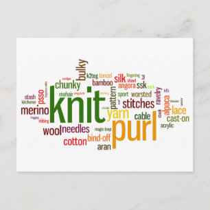 Sticka Purl Knitting Lexicon for Knitters Vykort