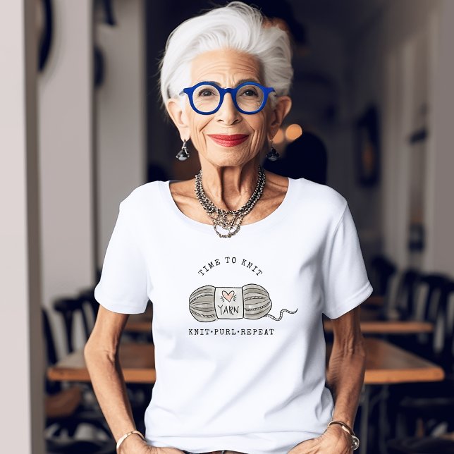 Sticka Purl Repeat Knitters T Shirt (Skapare uppladdad)