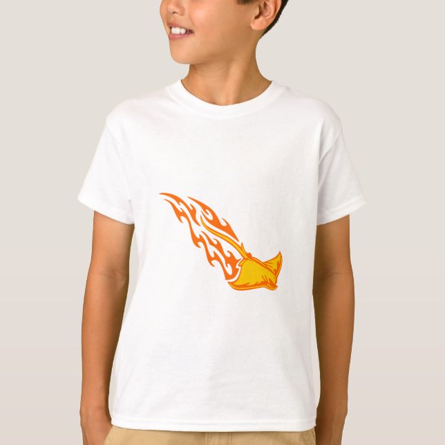 Sticka strålen flammar t shirt (Framsida)