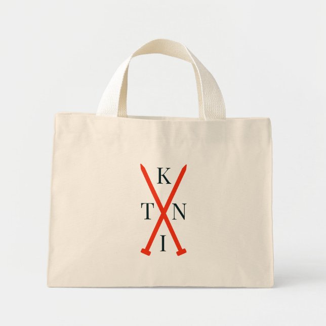 STICKA-trikålarens projektsäck liten rote Mini Tygkasse (Framsidan)