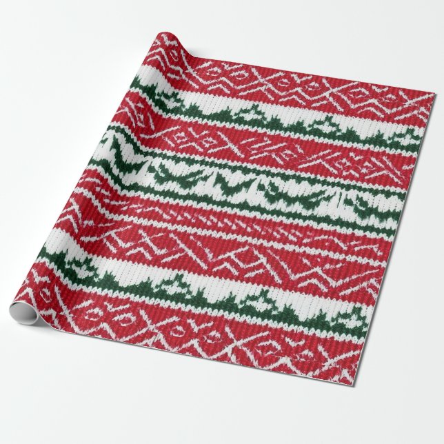 Sticka Ugly Sweater-jul Presentpapper (Utrullad)