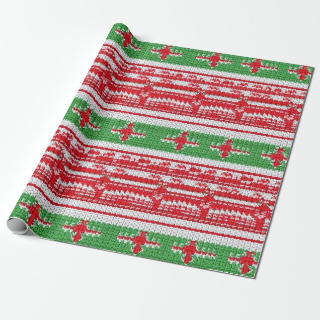 Sticka Ugly Sweater-jul Presentpapper (Utrullad)