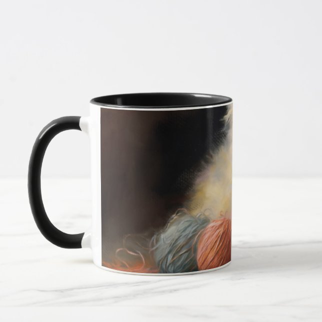 Sticka upplever Orange Kitten som leker med garn Mugg (Vänster)
