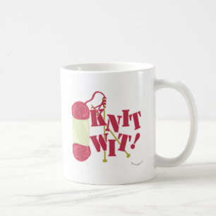 Sticka Wit Funny Knitter Hobby Tecknad Design Kaffemugg