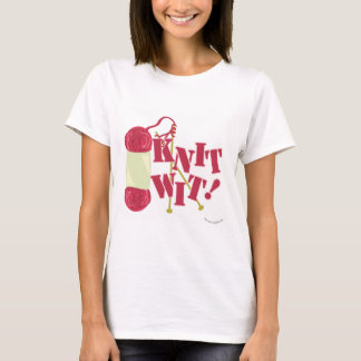 Sticka Wit Funny Knitter Hobby Tecknad Design Tee Shirt