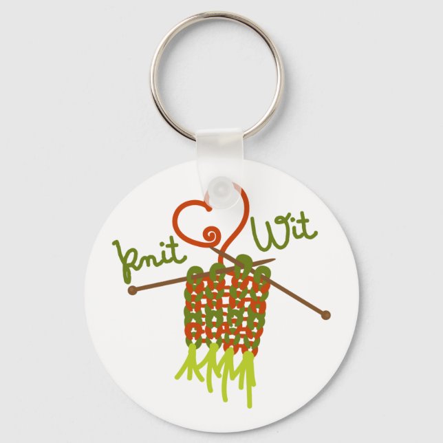 Sticka Wit Nyckelring (Framsida)
