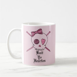 Sticka Ye Hearties (rosa bakgrund) Kaffemugg