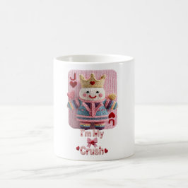 Stickad Drottning av Hjärtans Dag Doll för Själv K Kaffemugg