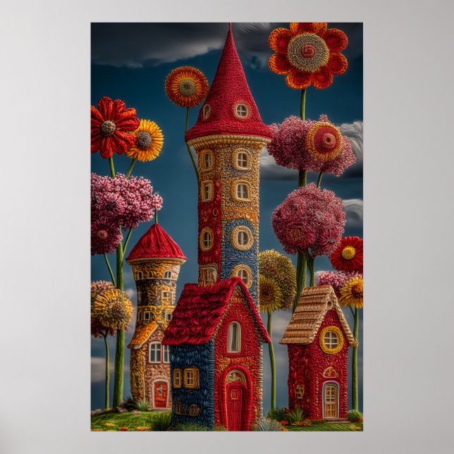 Stickad fantasifull saga by  poster (Framsidan)