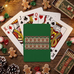 Stickad Människokaka Julmönster Casinokort