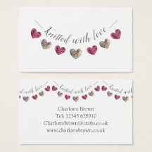 stickad med kärlek-gåva eller affärskort