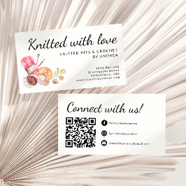 Stickad med kärlek Handgjord garn Virkad Visitkort