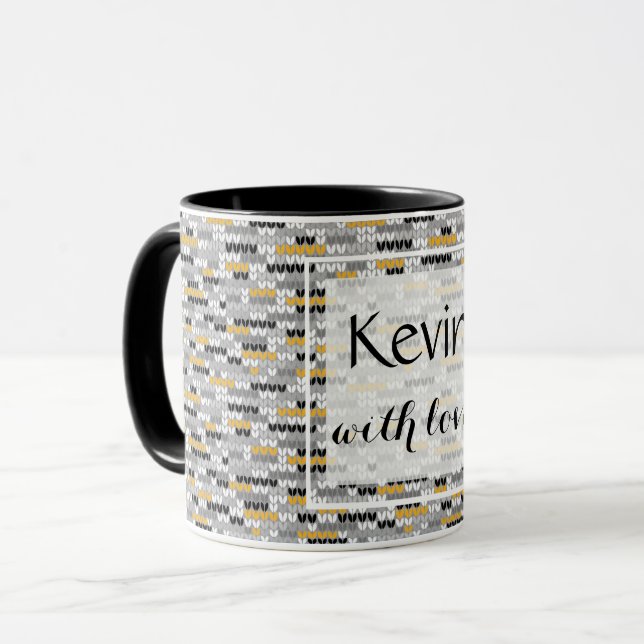Stickad melange. mugg (Framsida vänster)
