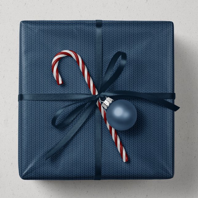 Stickad mönster enkel marinblå jul firande presentpapper (Skapare uppladdad)