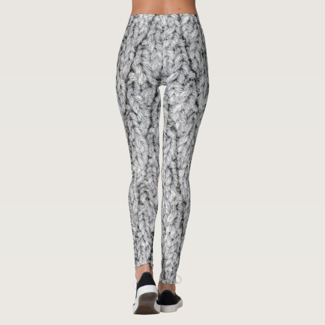 stickad mönster struktur leggings (Baksida)