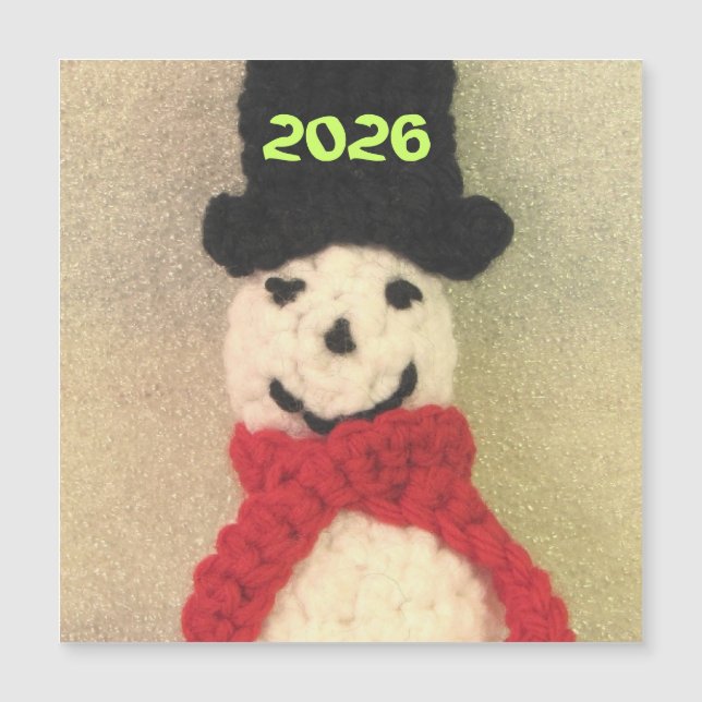 Stickad Snömannen Juldekoration (Framsida)