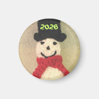 Stickad Snömannen Juldekoration Magnet