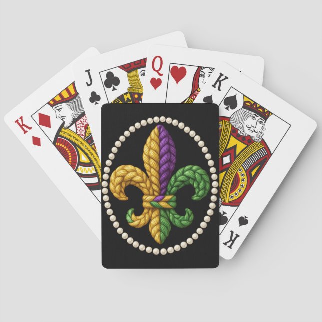 STICKAD UTSÖND MARDI GRAS FLEUR DE LIS CASINOKORT (Baksidan)