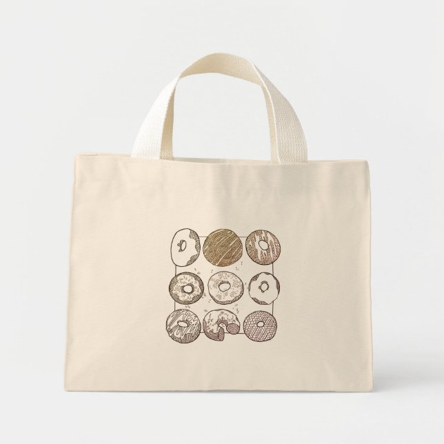 STICKADE MUNKAR Liten Totebag Mini Tygkasse (Framsidan)