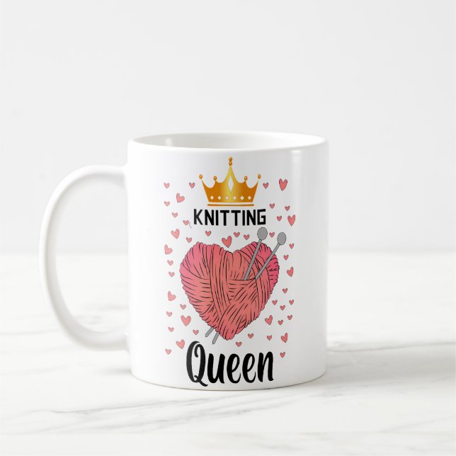 Stickande Drottning Stick Nördar Kaffemugg (Vänster)