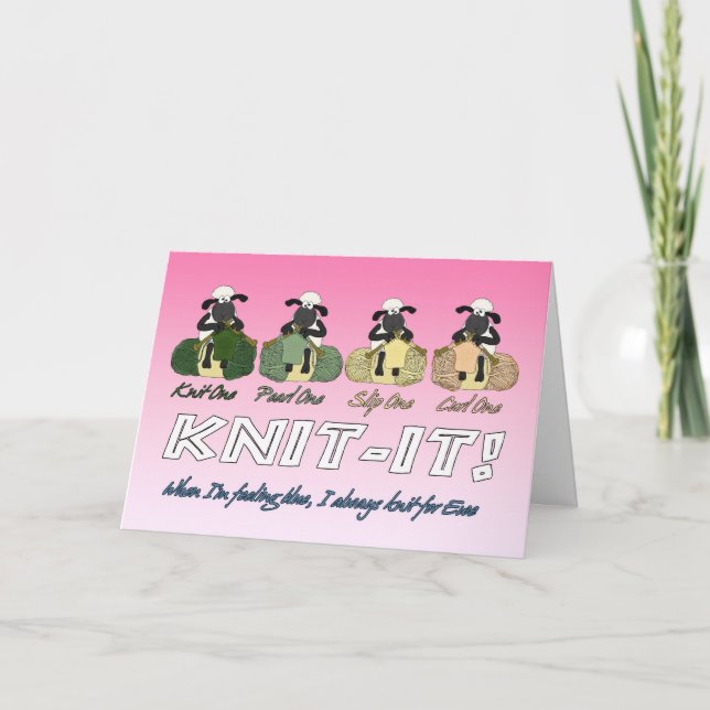 stickande fårhälsningskort - när jag känner mig bl kort (Framsida)