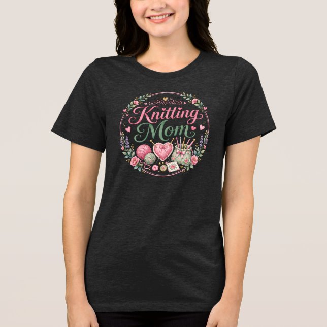 Stickande Mamma - Dam Tri-blend T-Shirt (Framsida)