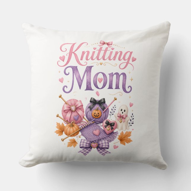 Stickande mamma Halloween kastkudde Kudde (Framsida)