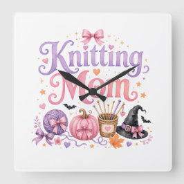 Stickande Mamma Halloween-kort Fyrkantig Klocka