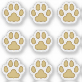 Stickar för små burkar i Tass avtryck Tan Animal T Klistermärken