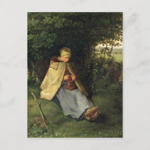 Stickaren eller, Den sittande herdinna, 1858-60 Vykort