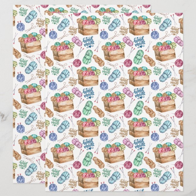 Stickat Scrapbookpapper (Fram/baksida)