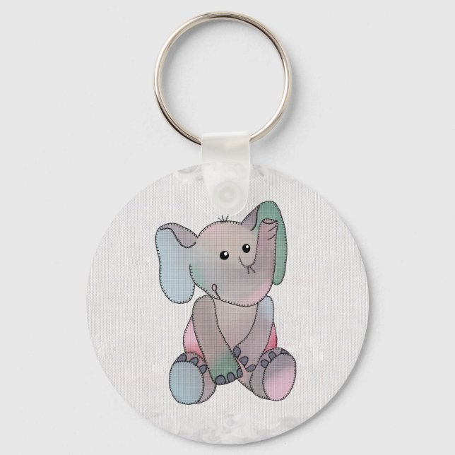 Stickbuild Elefant Nyckelring (Framsida)
