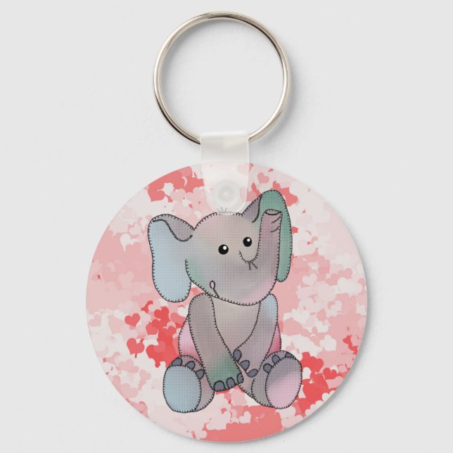 Stickbuild Elefant Schlüsselanhänger Nyckelring (Framsida)