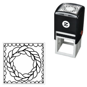 STICKCIRKEL 1,5" Fyrkantig Självbläckande Gummiste Självfärgande Stämpel