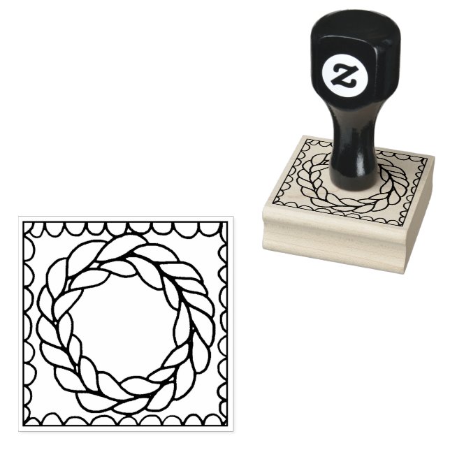 STICKCIRKEL 2" Fyrkantig Gummistämpel Stämpel (Stämplad)