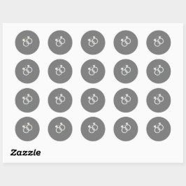 Sticker 2 bagues de mariage runt klistermärke