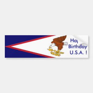 Sticker American Samoa, Grattis på födelsedagen US Bildekal