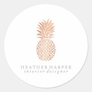 Sticker - Ananas för Ro Guld Runt Klistermärke