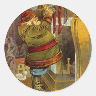 Sticker Antique Gräs Grönt Kostym juljul Runt Klistermärke