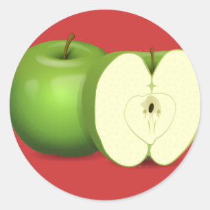 Sticker - Äpple Runt Klistermärke