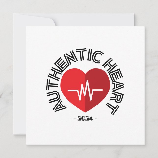 Sticker Authentic Heart 2024 Inbjudningar (Framsida)
