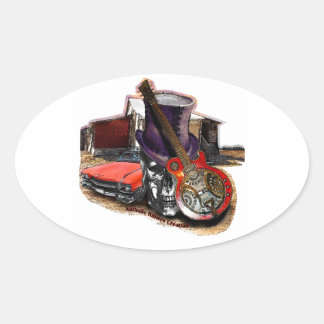 sticker autocollant ovale BLUESROCK ATTITUDE Ovalt Klistermärke