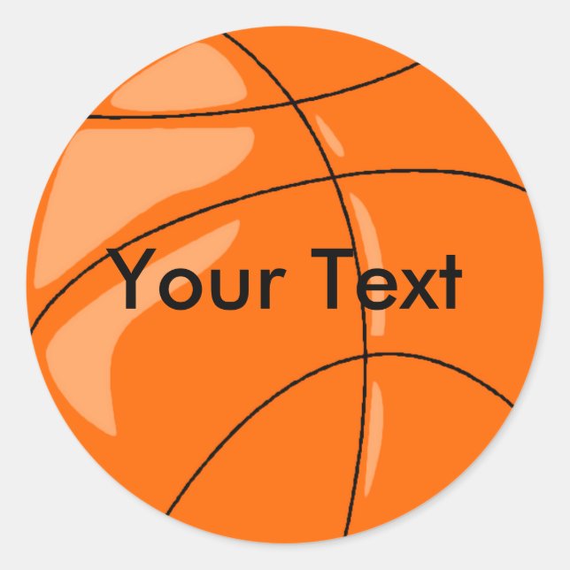 Sticker - Basketboll Runt Klistermärke (Framsida)