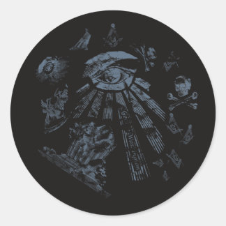 Sticker Black Masonic Fantasy Blue Runt Klistermärke