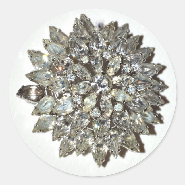 Sticker Bling Rockabilly Starburst Vintage Brooch Runt Klistermärke (Framsida)