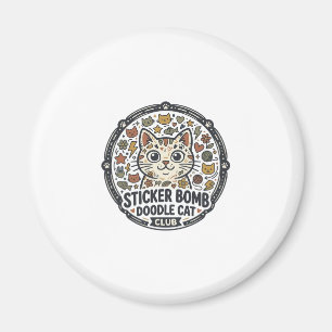 Sticker Bomb Doodle Katt POD Vector Art - Klisterm Magnet