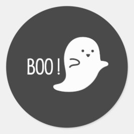 Sticker boo runt klistermärke