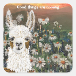 Sticker Bra Sak kommer med Mamma Llama Fyrkantigt Klistermärke