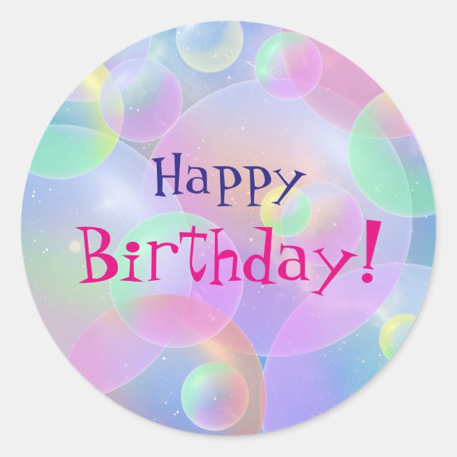 Sticker - bubblor - anpassningsbara runt klistermärke (Framsida)